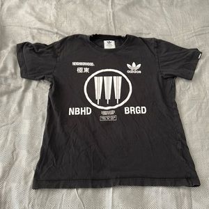 ADIDAS X NBHD BLACK NEIGHBORHOOD SHORT SLEEVE T-SHIRT.  Size Medium